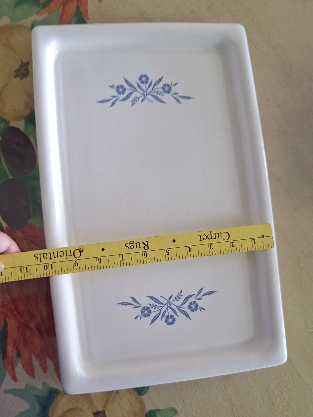 Corningware White Tray with Cornflower Blue Pattern . - Picture 4 of 11